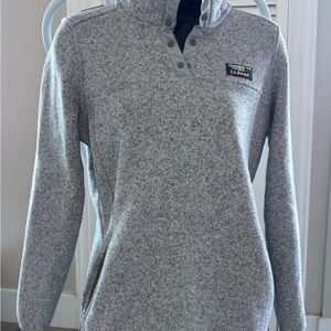 L.L. Bean Women's Sweater Fleece Pullover, Pewter Gray, Medium